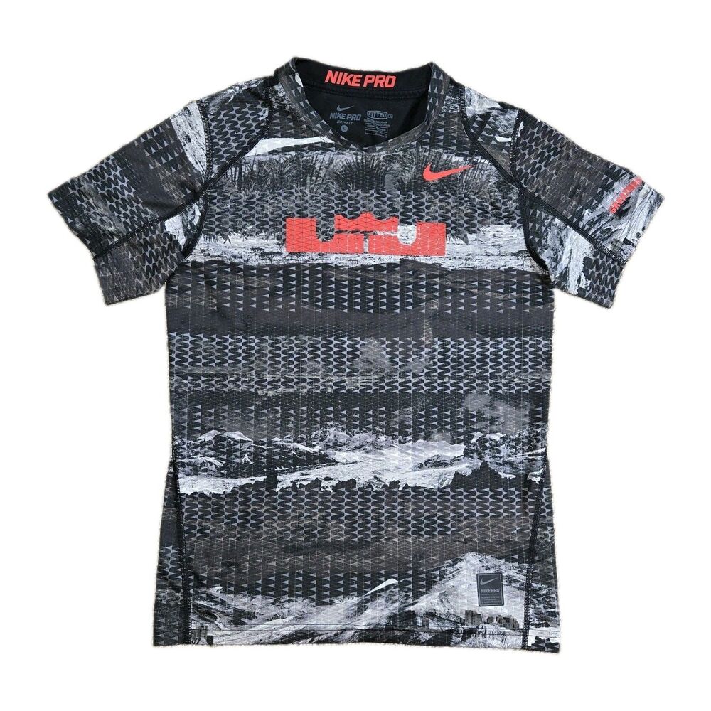 Boys Nike Pro DriFIT Fitted LeBron James T Shirt Large Camo